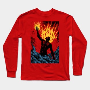 Prometheus bringing the fire to humanity Long Sleeve T-Shirt